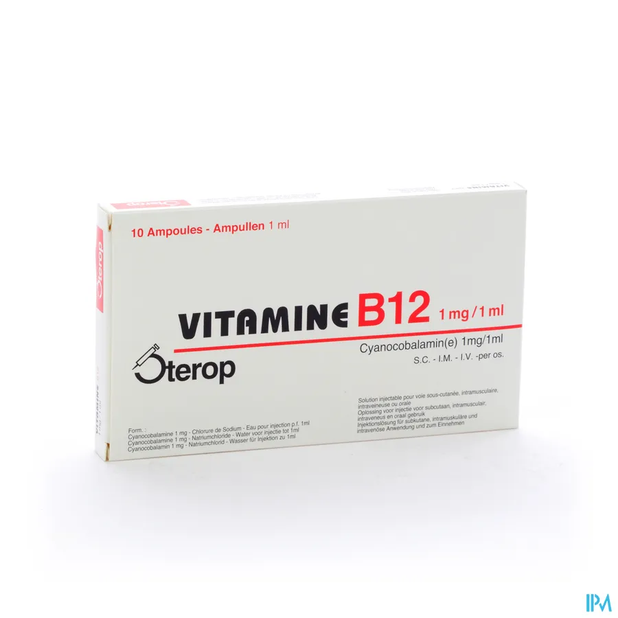 packshot van Sterop Vitamine B12 1 mg/1 ml 10 ampullen