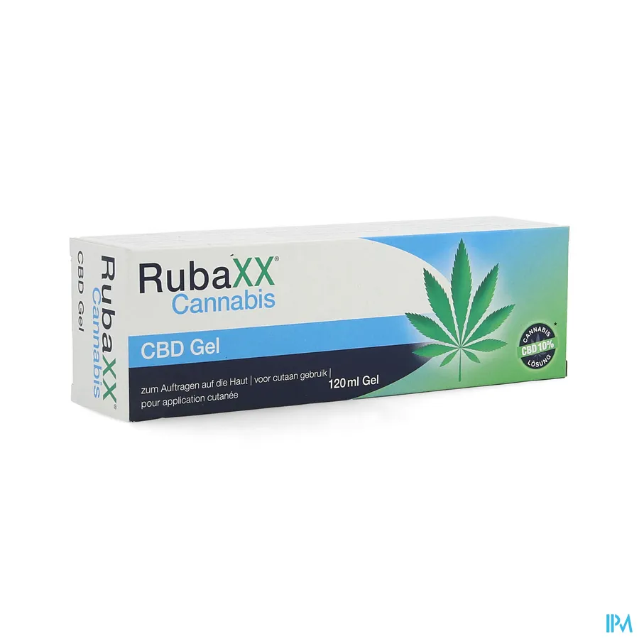 packshot van RubaXX Cannabis CBD Gel voor Cutaan Gebruik Tube 120 ml