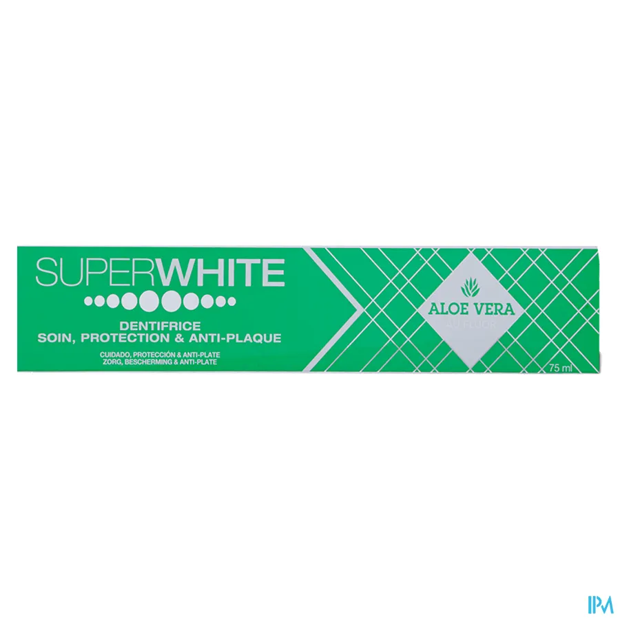 packshot van Superwhite Tandpasta Aloë Vera 75 ml