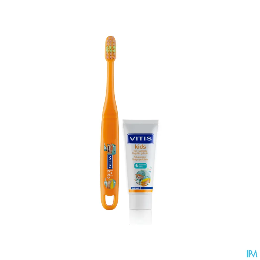 productshot van Vitis Kids Tandenborstel met Kleine en Afgeronde Borstelkop