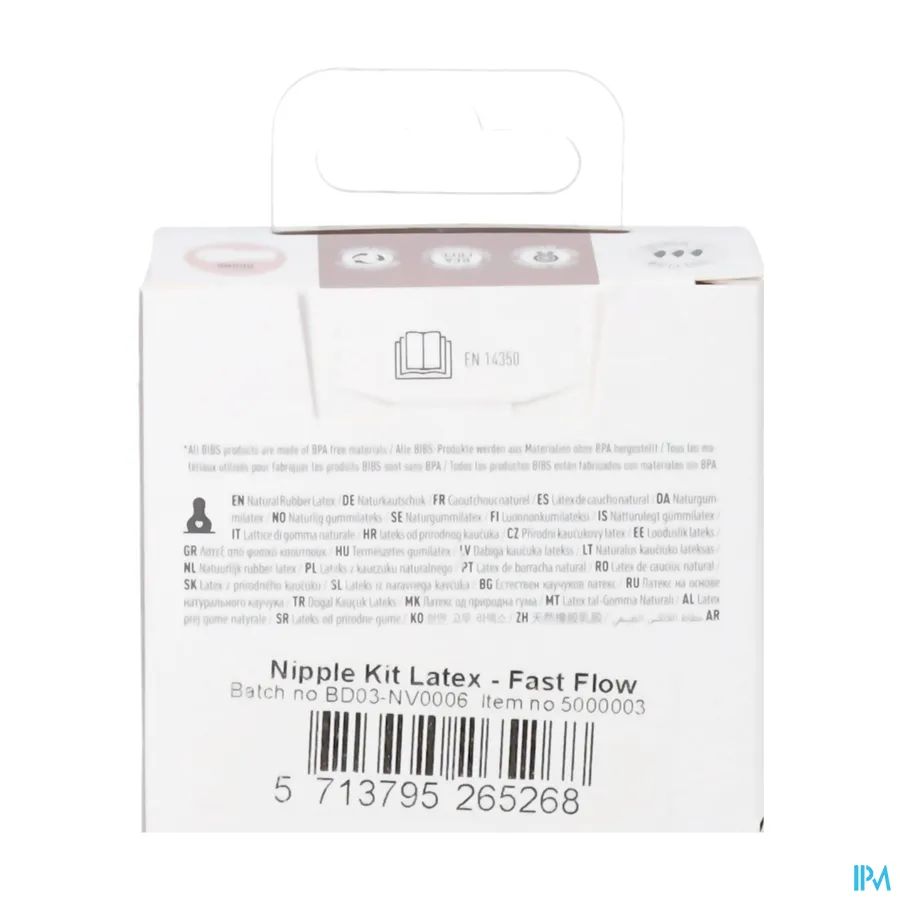 packshot van Bibs Zuigfles Spenen Latex Duopack Fast