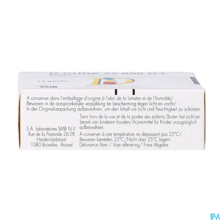 packshot van D Cure 25000 IE 12 Gelulen