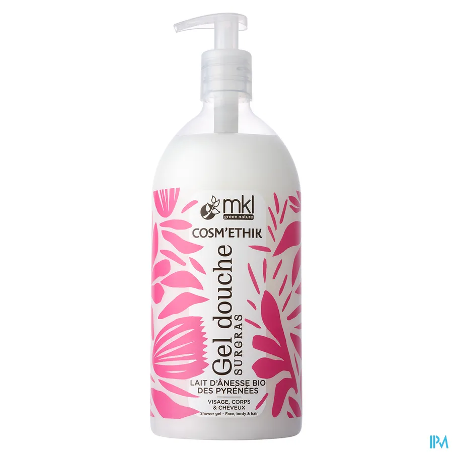 packshot van Cosm'ethik Douchegel Bio Ezelinnenmelk Pompfles 1l