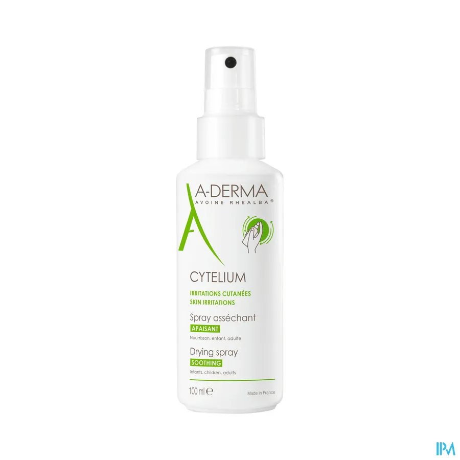 productshot van Aderma Cytelium Verzachtende Uitdrogende Lotion bij Geïrriteerde Huid die Gemakkelijk Verweekt voor Gelaat en Lichaam Sprayflacon 100 ml