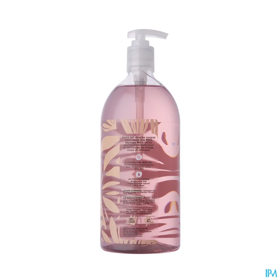 packshot van Cosm'ethik Douchegel Bio Wilde Braam Pompfles 1l