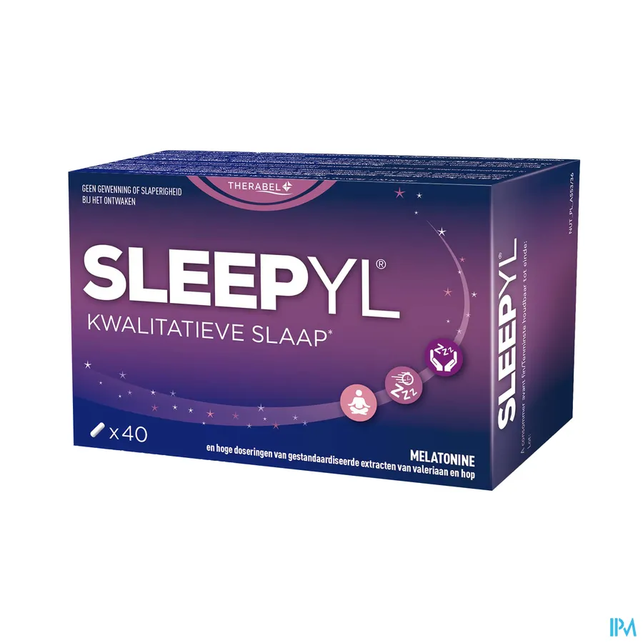 packshot van Sleepyl voor een Kwaliteitsvolle Slaap 40 Capsules