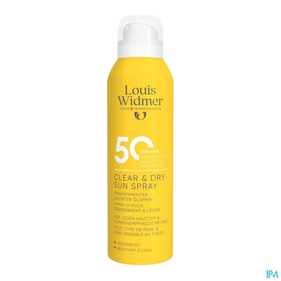 productshot van Widmer Clear & Dry Sun Spray 50 200 ml