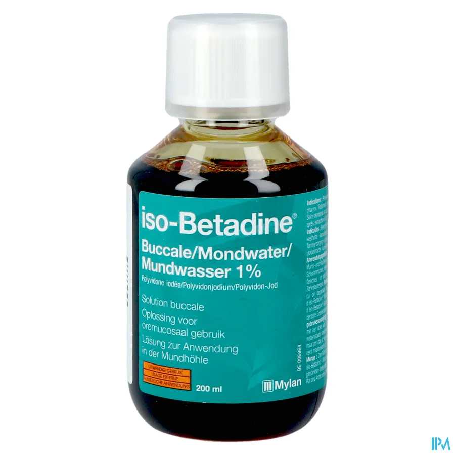productshot van Iso-Betadine Mondspoeling 200ml