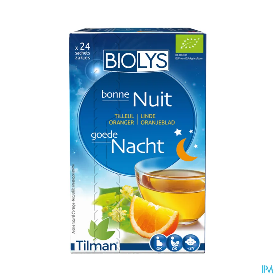 packshot van Tilman Biolys Nacht Linde-Oranjeblad 24 zakjes