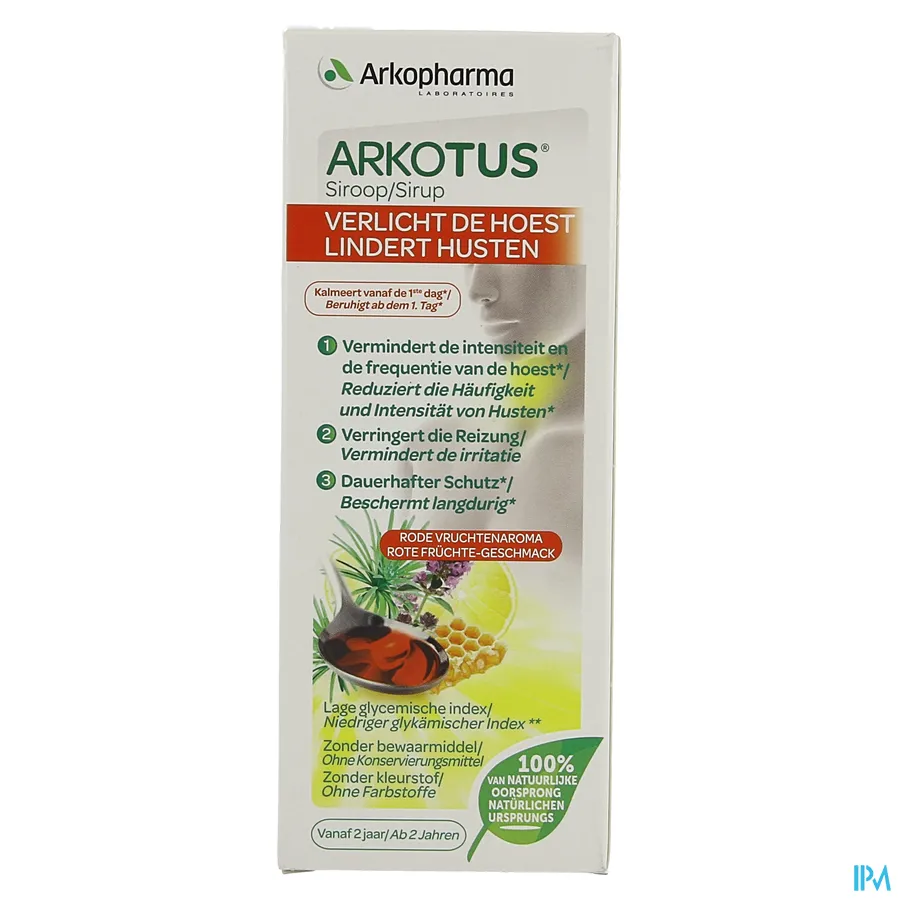 packshot van Arkotus Siroop voor Verlichting van de Droge Hoest voor 100% van Natuurlijke Oorsprong vanaf 2 Jaar 140 ml
