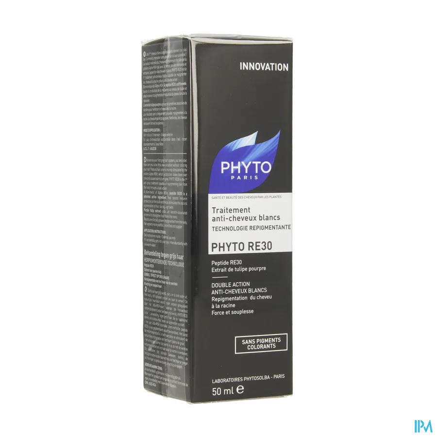 packshot van Phyto Peptide RE30 Behandeling tegen Grijs Haar met Herpigmenterende Technologie Flacon 50 ml