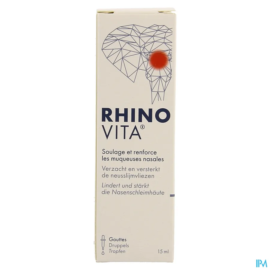 packshot van Rhino Vita voor Verzachting en Versterking van de Neusslijmvliezen Druppels 15 ml