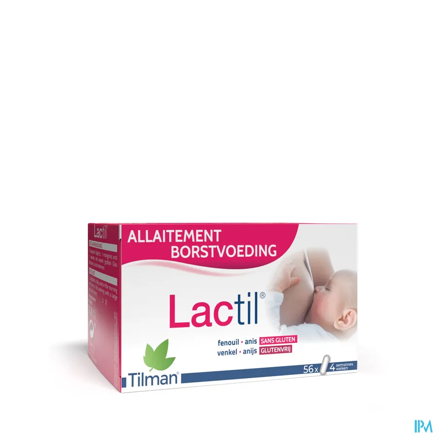 packshot van Lactil voor Borstvoeding met Venkel en Anijs 56 Capsules