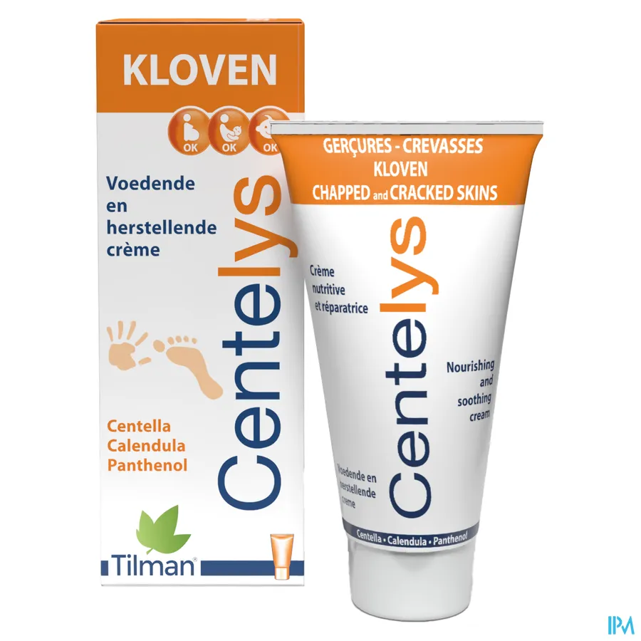 productshot van Centelys Voedende en Herstellende Crème tegen Kloven met Centella en Calendula en Panthenol Tube 30 g