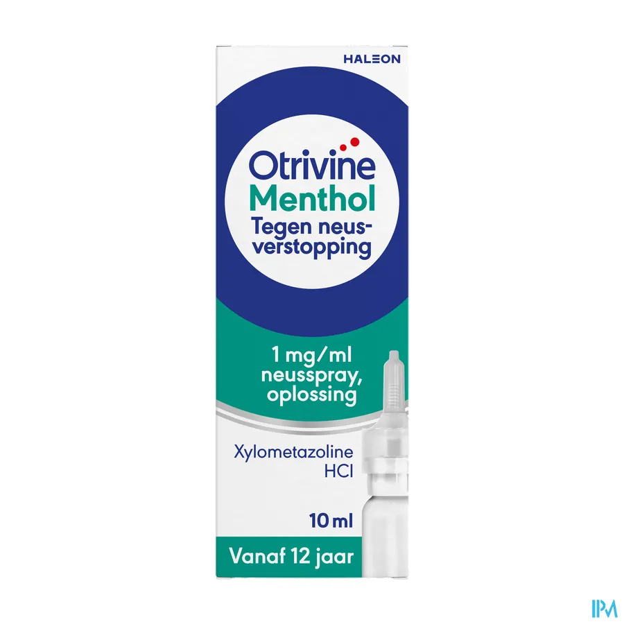packshot van Otrivine Menthol Neusspray tegen Neusverstopping voor Volwassenen 10 ml