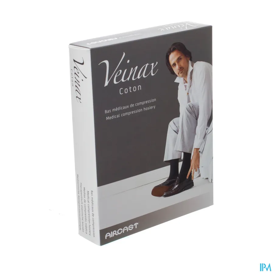 packshot van Veinax Therapeutisch Elastische Kousen 15-20 mmHg Man Kous Katoen Zwart Maat 2L 1 Paar