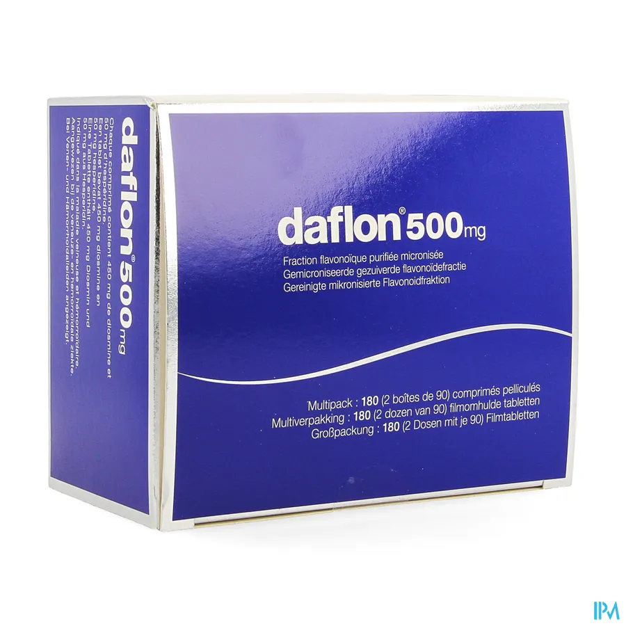 packshot van Daflon 500 mg 180 tabletten