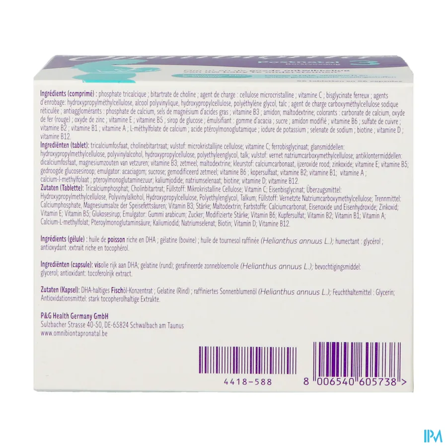 packshot van Omnibionta Postnatal 3 Borstvoeding 8 weken 56 tabletten + 56 capsules