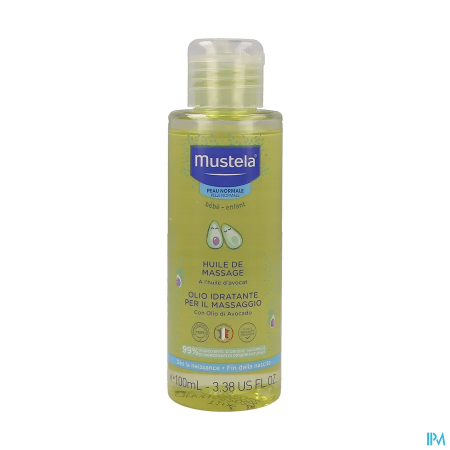 packshot van Mustela Baby en Kind Massage-Olie voor Normale Huid 100 ml