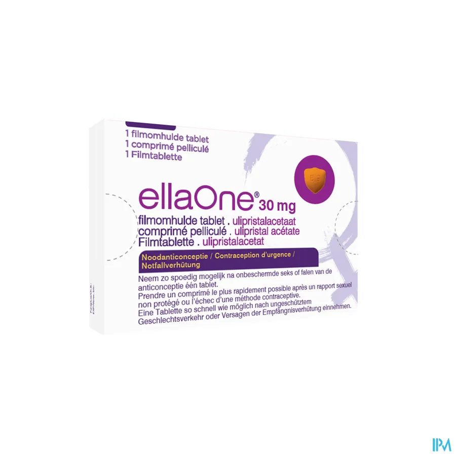 packshot van EllaOne 30 mg 1 tablet