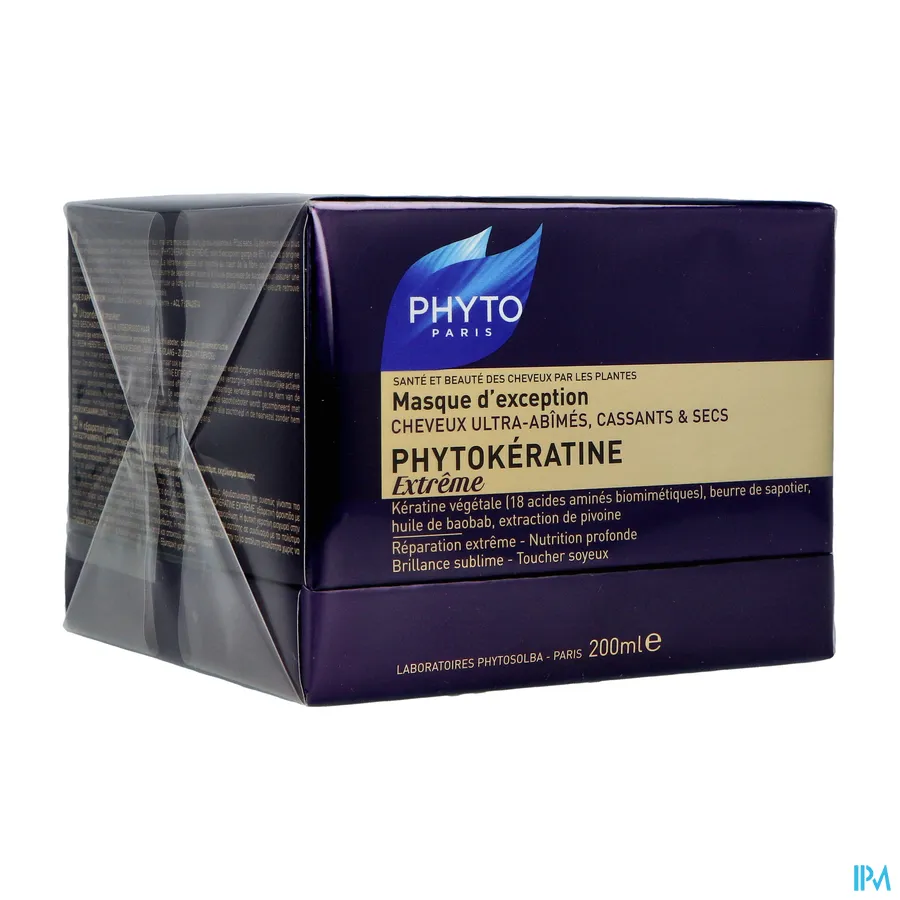 packshot van Phyto Phytokératine Extrême Uitzonderlijk Masker voor Zeer Beschadigd, Broos en Uitgedroogd Haar 200 ml