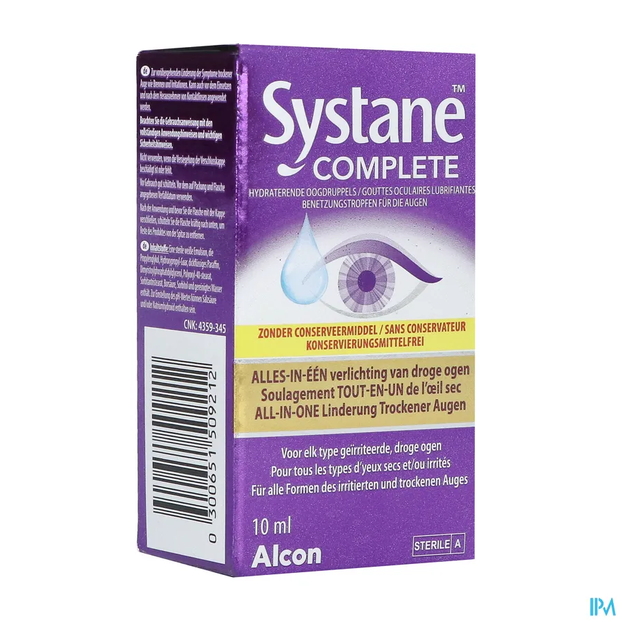 packshot van Systane Complete Oogdruppels Zonder Conserveermiddel 10 ml