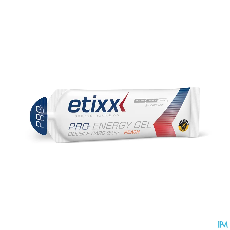 productshot van Etixx Double Carb Energy Gel Proline Peach 1x60ml