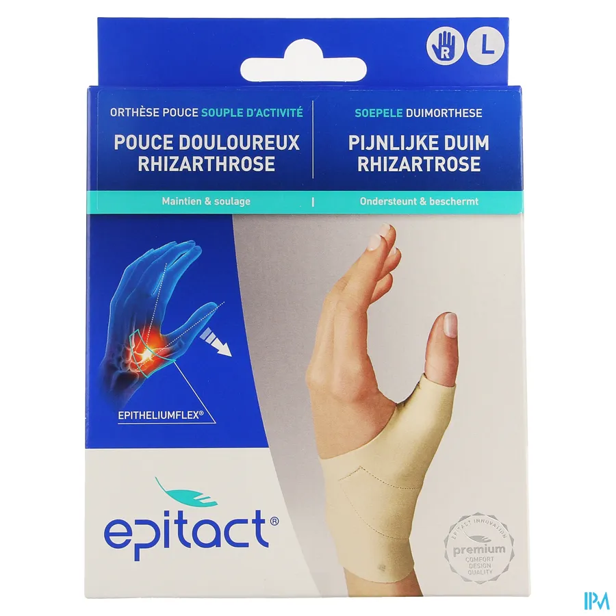 packshot van Epitact Soepele Proprioceptieve Orthese voor Pijnlijke Duim, Rhizartrose voor Rechterhand Large