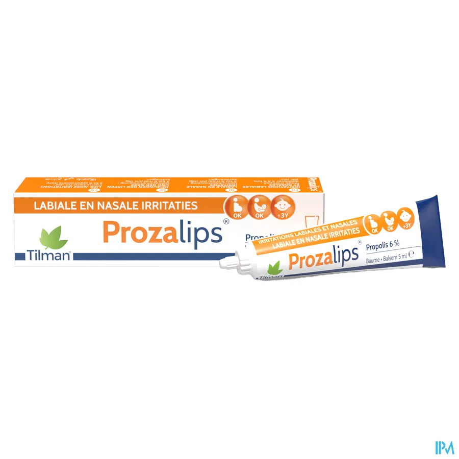 productshot van Prozalips Balsem tegen Labiale en Nasale Irritaties met 6% Propolis 5 ml