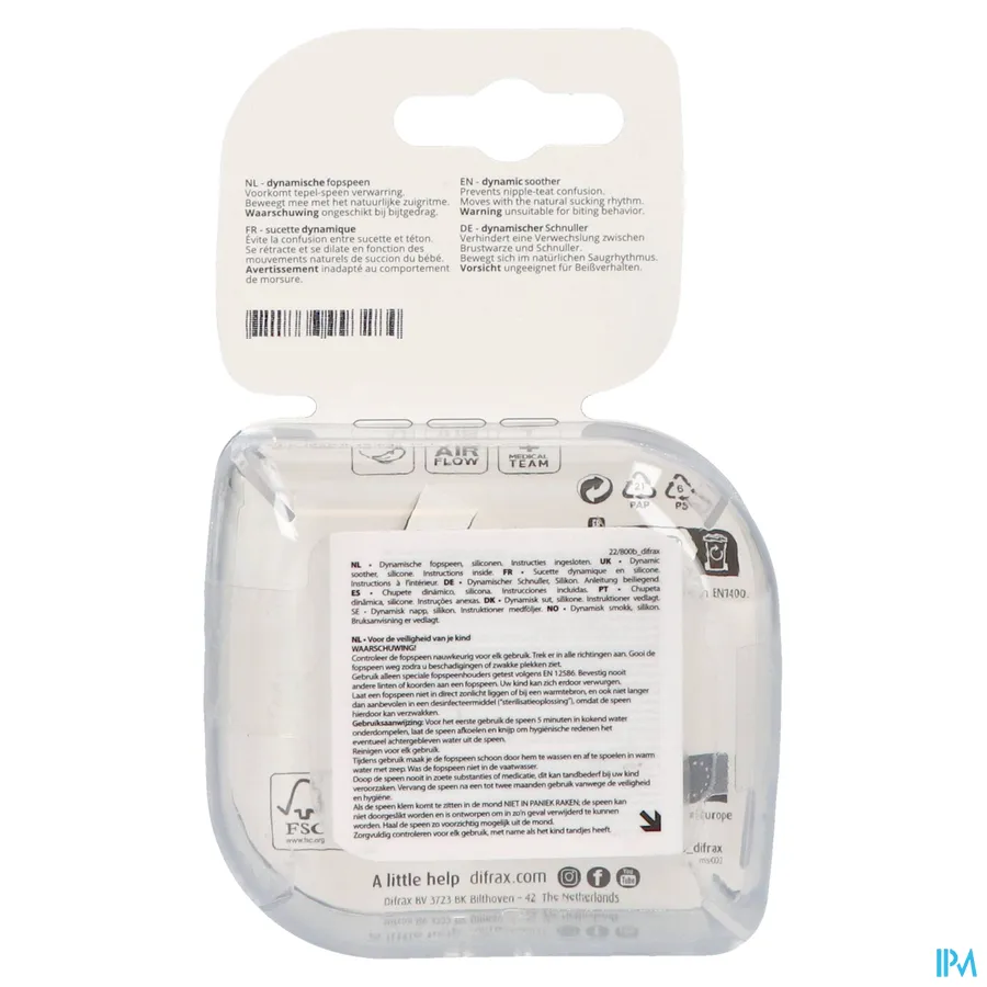 packshot van Difrax Fopspeen Dynamic Harmony 0-3m 2