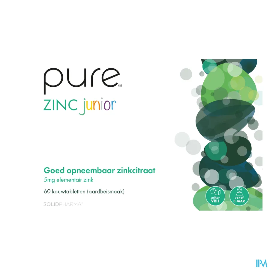 packshot van Pure Zinc Junior Kauwtabl 60