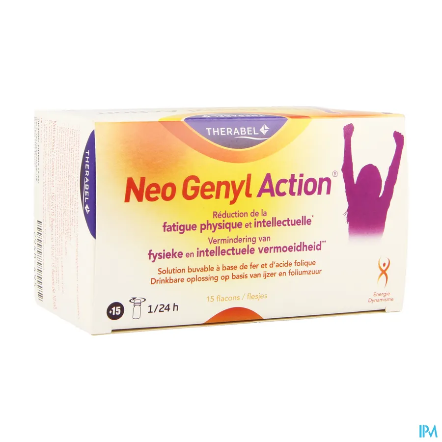 packshot van Neogenyl Action tegen Fysieke en Intellectuele Vermoeidheid 15 Flacons