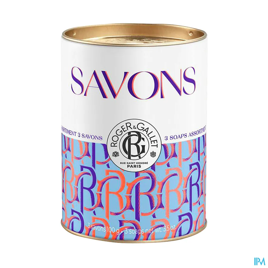 packshot van Roger & gallet Zeep Fl Fig./fl Osman./lavand. 3 x 100 g