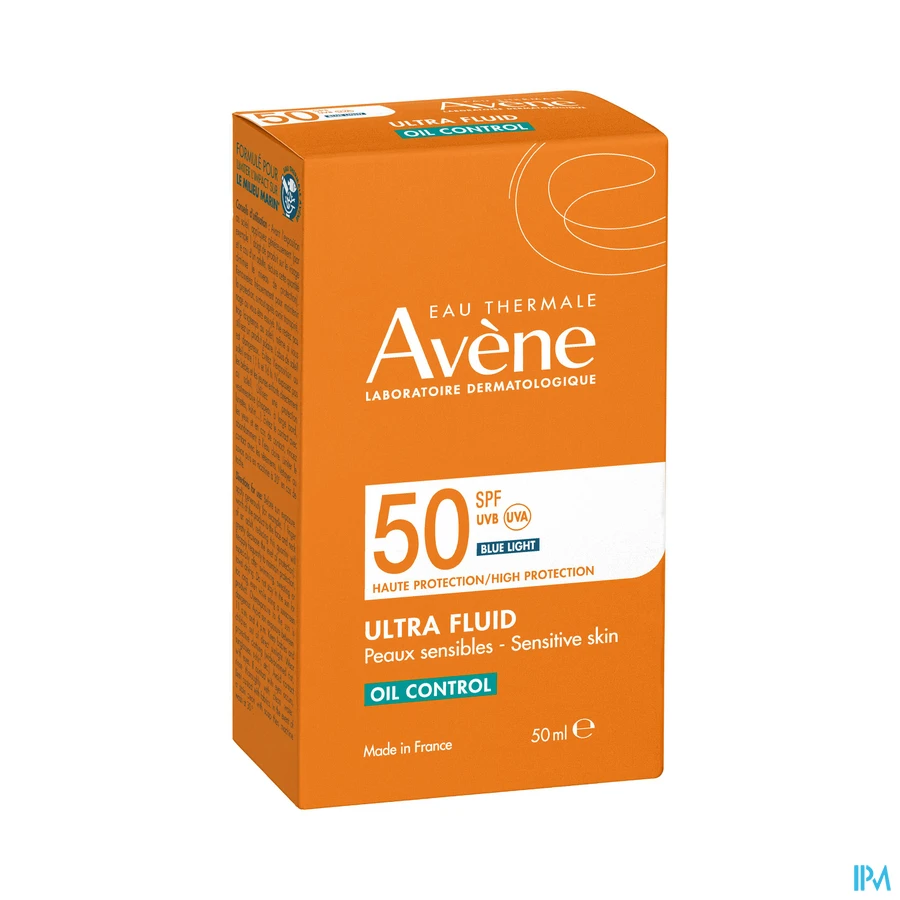 packshot van Avène Ultra Fluid Oil Control SPF 50 50 ml