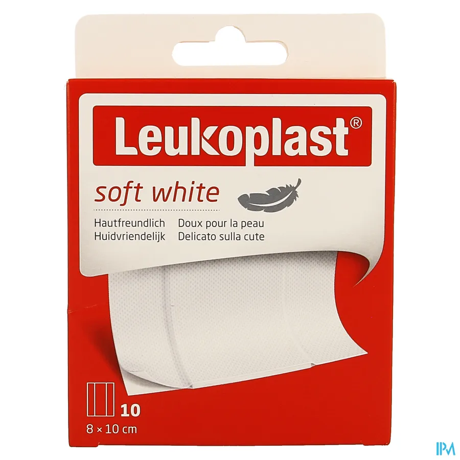 packshot van Leukoplast Soft White 8 cm x 10 cm 10 stuks