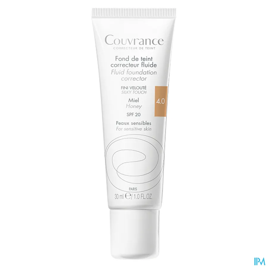 productshot van Avène Couvrance Corrigerende Vloeibare Foundation 4 Miel 30 ml
