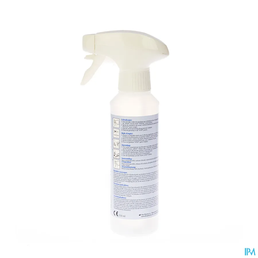 packshot van Flamirins Isotone Gebufferde Wondreiniger Spray 250 ml