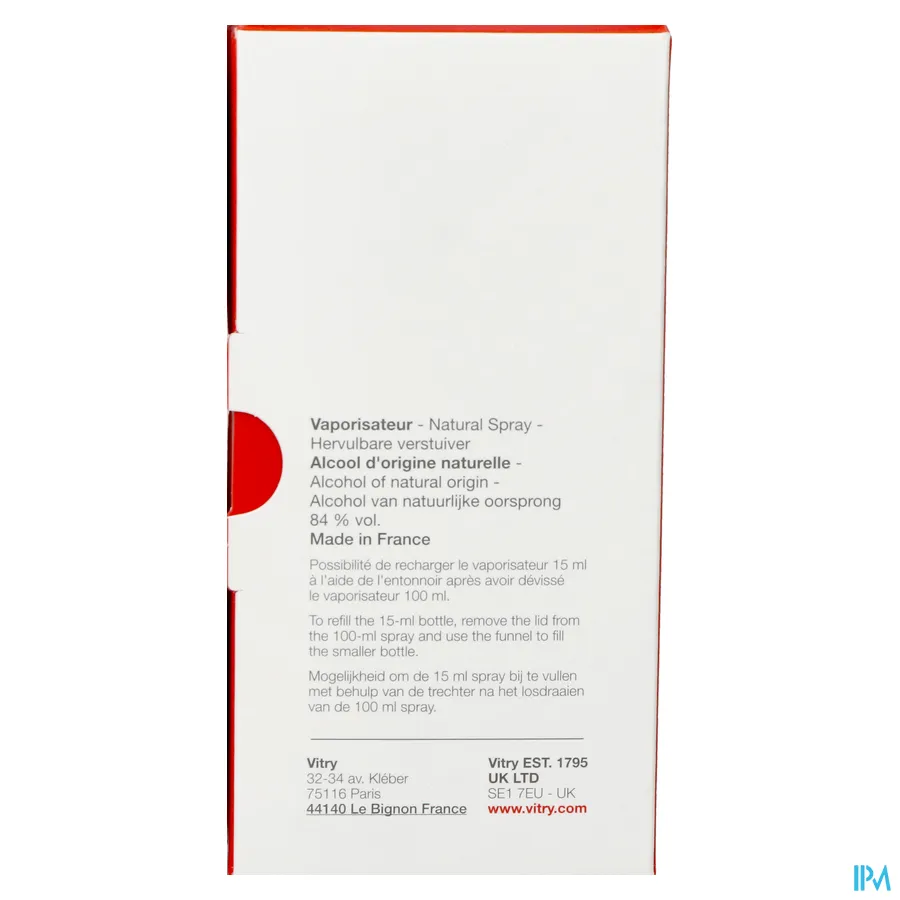 packshot van Vitry Eau De Toilette Orange Tangerine 100 ml