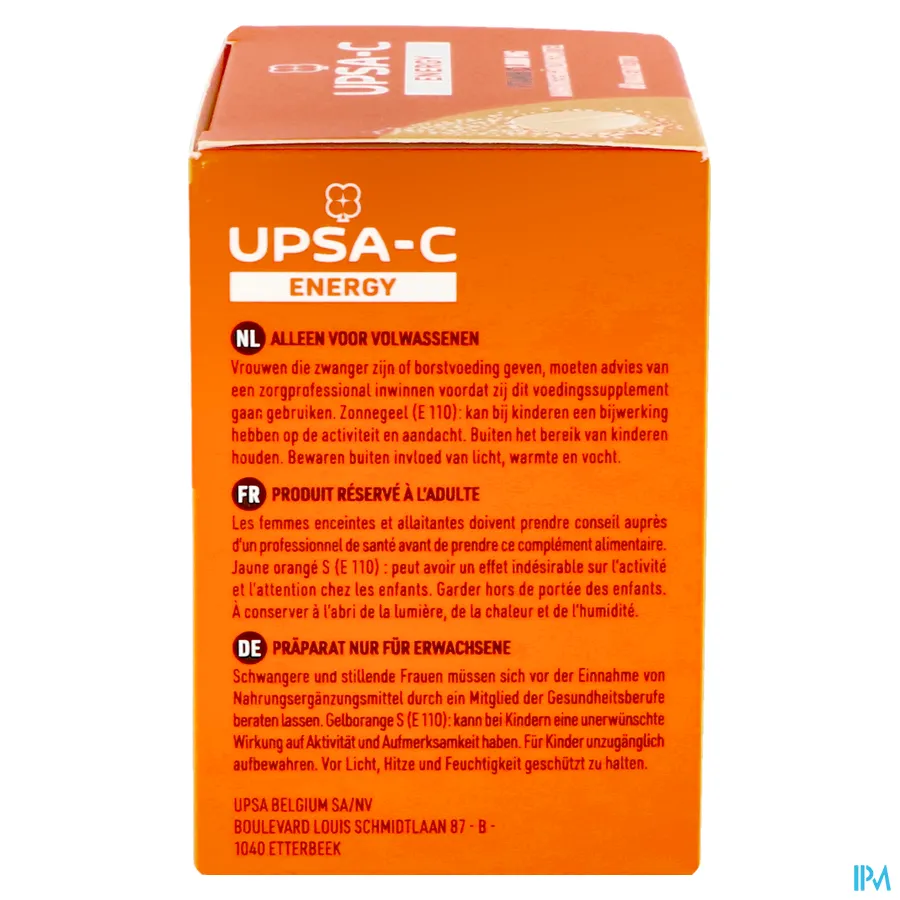 packshot van Upsa C Energy 1000mg 60 bruistabletten
