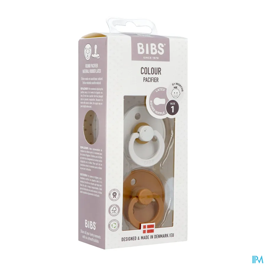 packshot van Bibs 1 Fopspeen Duo Haze/caramel 2