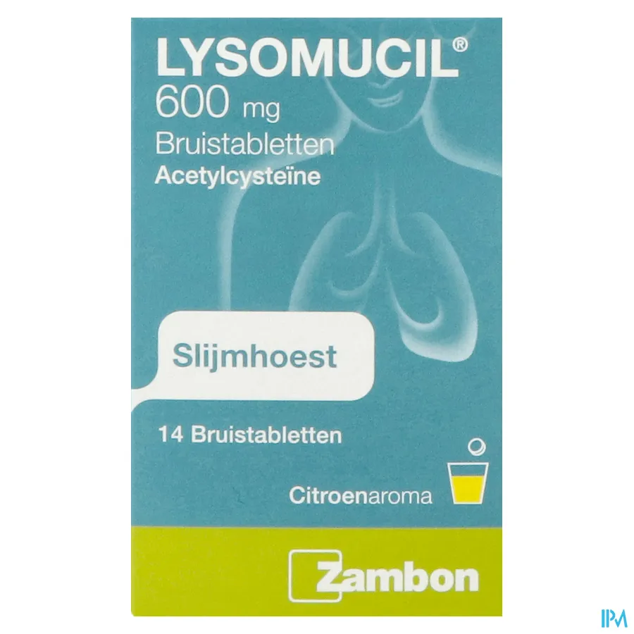 packshot van Lysomucil 600mg 14 bruistabletten