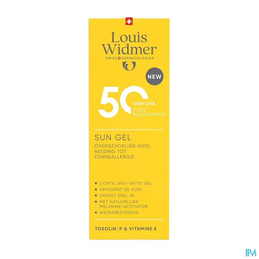 packshot van Widmer Sun Gel 50 Zonder Parfum 100 ml