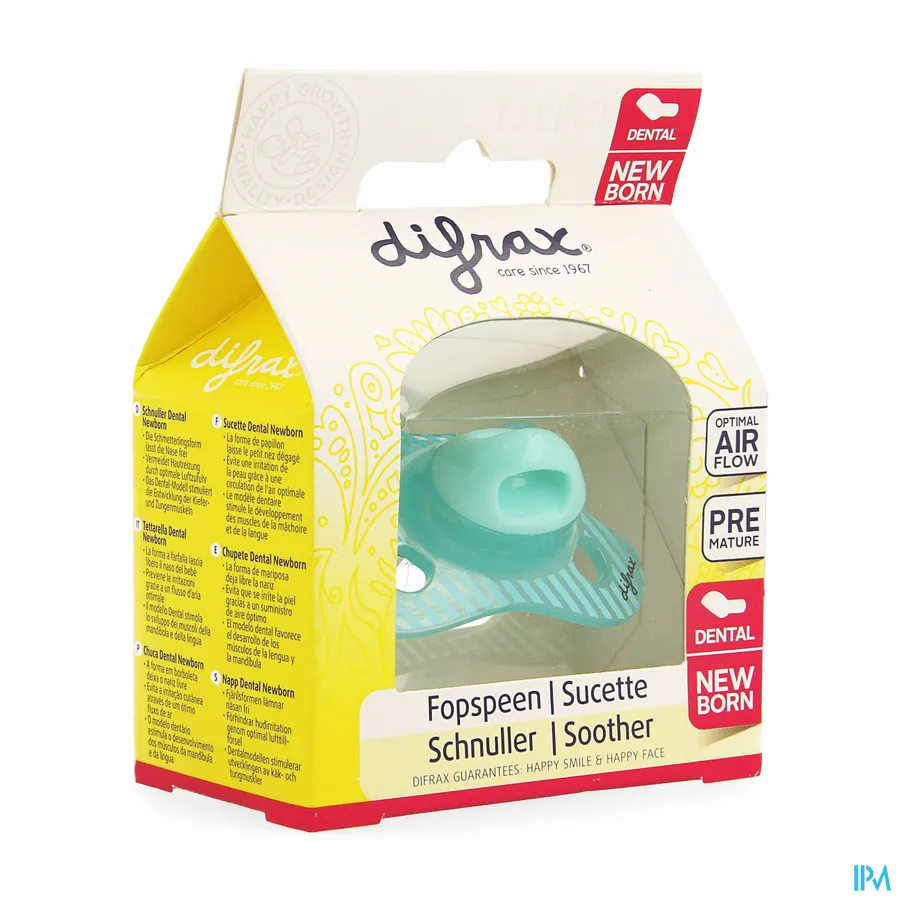packshot van Difrax Fopspeen Newborn Dental Silicone -2/2m