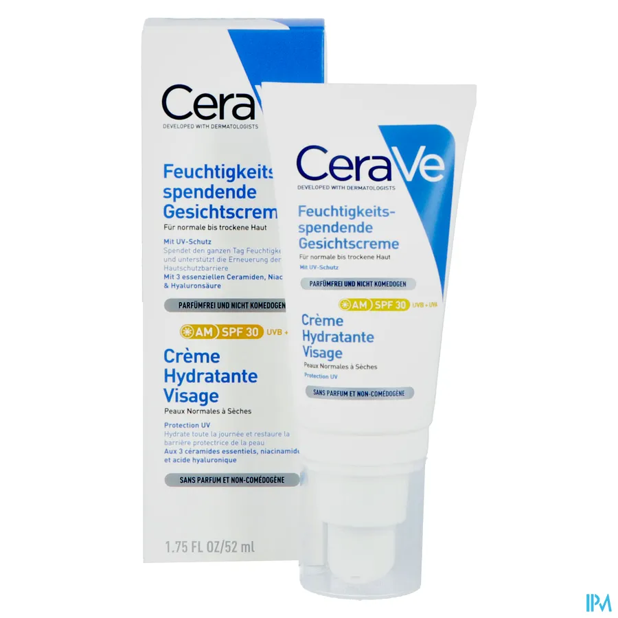 packshot van CeraVe Hydraterende Gezichtscrème SPF30