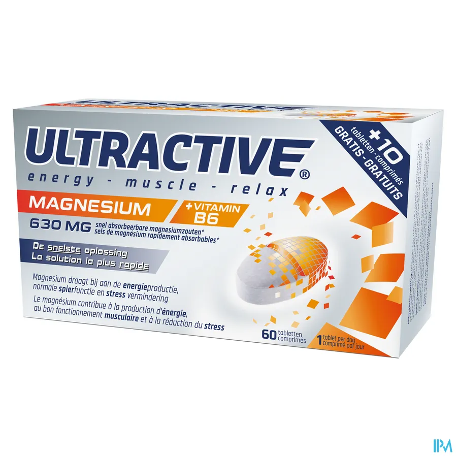 packshot van Ultractive Magnesium 60 tabletten