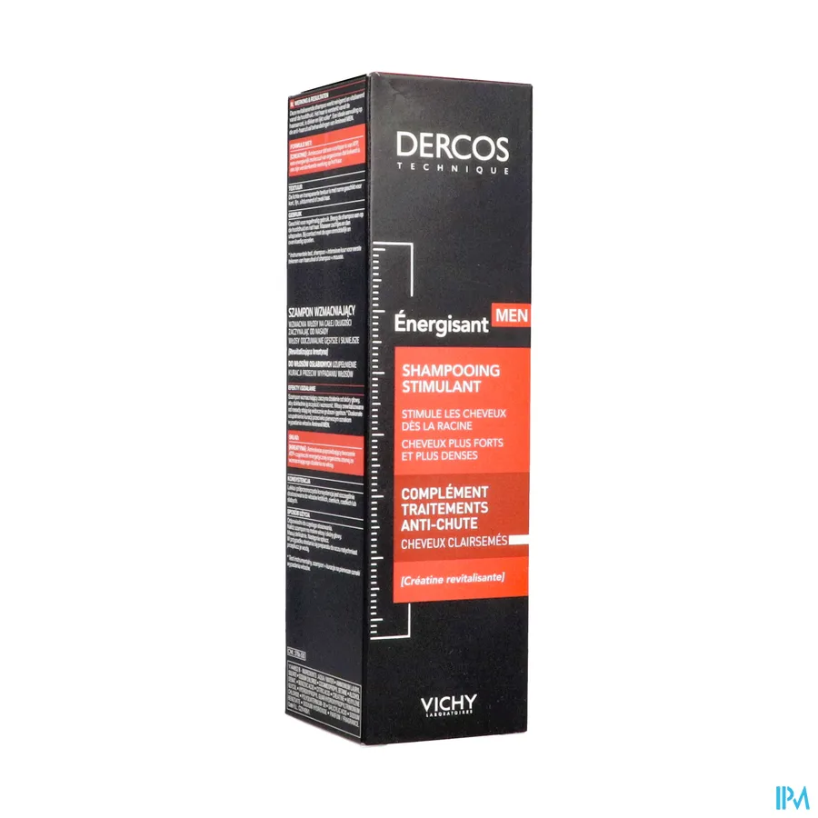 packshot van Vichy Dercos Men Aminexil Energie Revitaliserende Shampoo 200 ml
