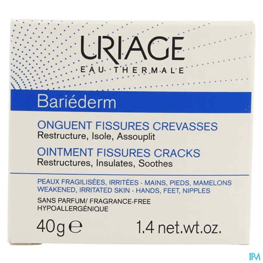packshot van Uriage Bariéderm Zalf voor Kloven en Barsten Pot 40 g