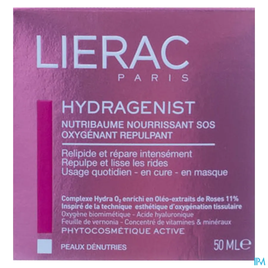 packshot van Lierac Hydragenist Nutribaume Nourrissant SOS Voedende SOS-Balsem Oxigenerend en voor Volle Huid voor Uitgedroogde Huid Pot 50 ml
