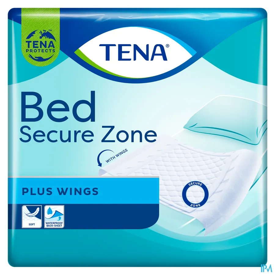 packshot van TENA Bed Secure Zone Plus Wings 80 x 180 cm 20 stuks