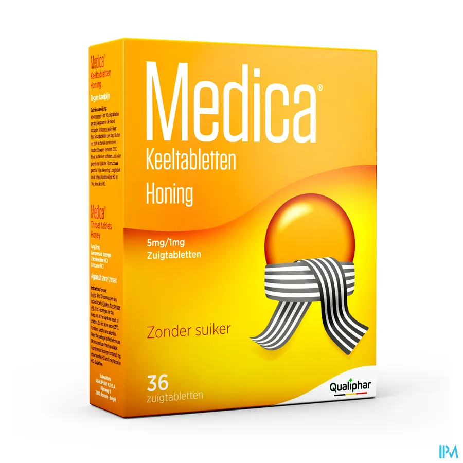 packshot van Medica Keeltabletten Honing 36 zuigtabletten